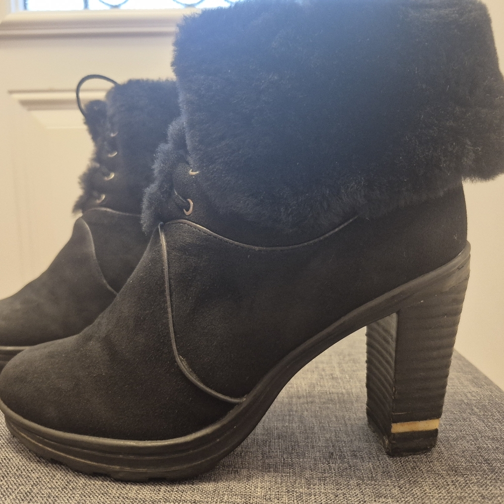 Natural Suede and Real Fur Lined Winter Ankle Boots Super Warm - Picture 12 of 17